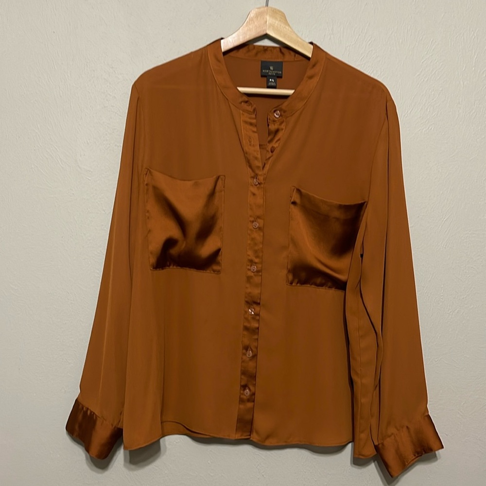 Worthington Petite XL LS Blouse in Copper color